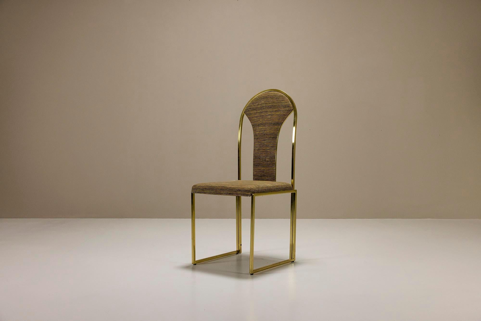 Six Hollywood Regency Dining Chairs Manufactured By Belgo Chrom, Belgium 1970's 4