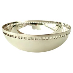Six Inch Richard Meier Silver Plate Bowl with Grid, Swid Powell, Made in Italy