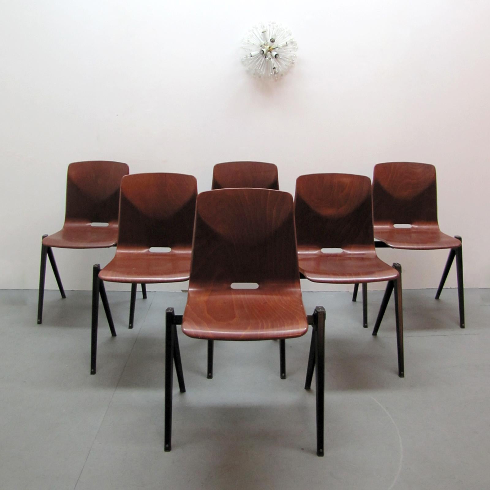 Six Industrial Dining Chairs by Elmar Flötotto, 1970 For Sale 2