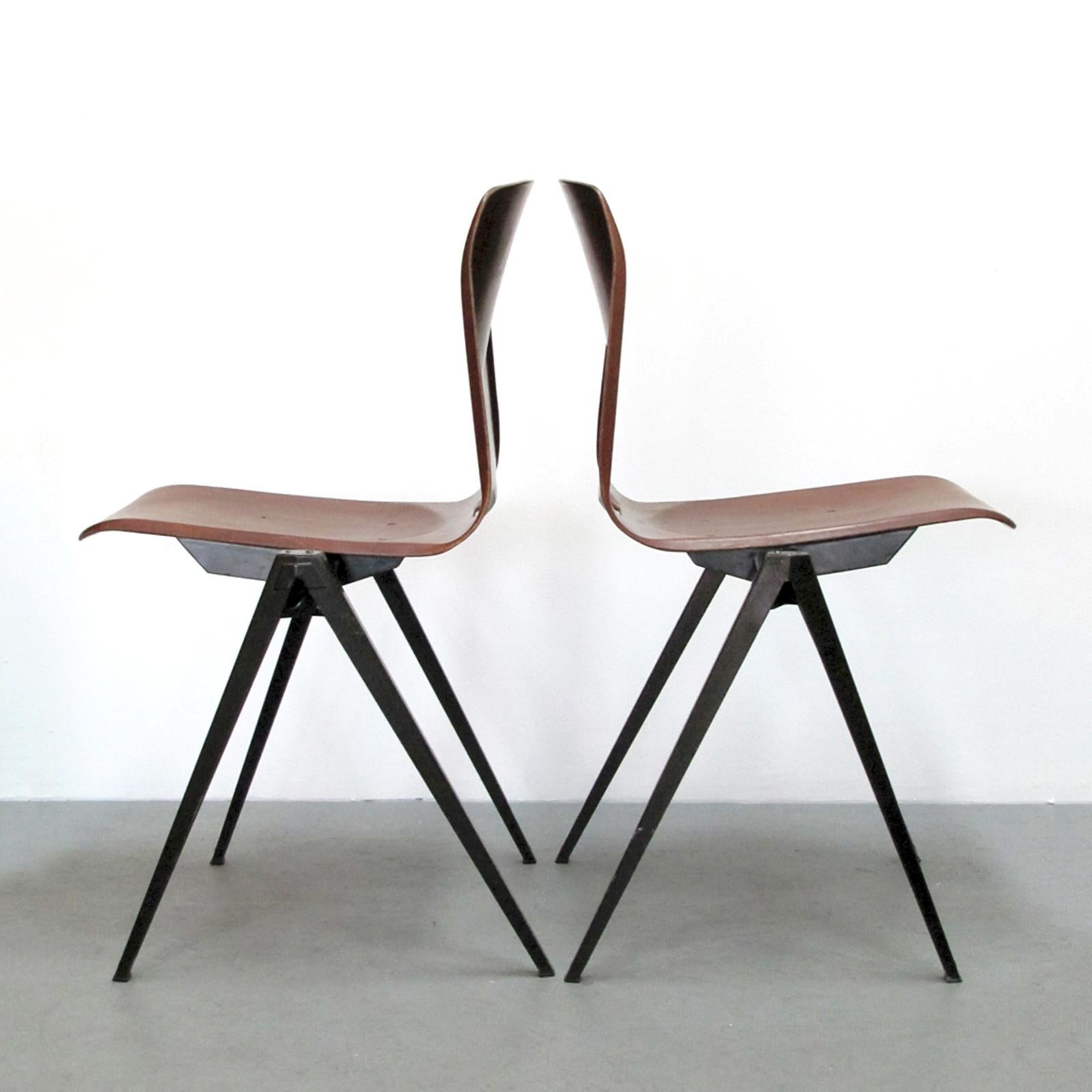 Mid-Century Modern Six Industrial Dining Chairs by Elmar Flötotto, 1970 For Sale