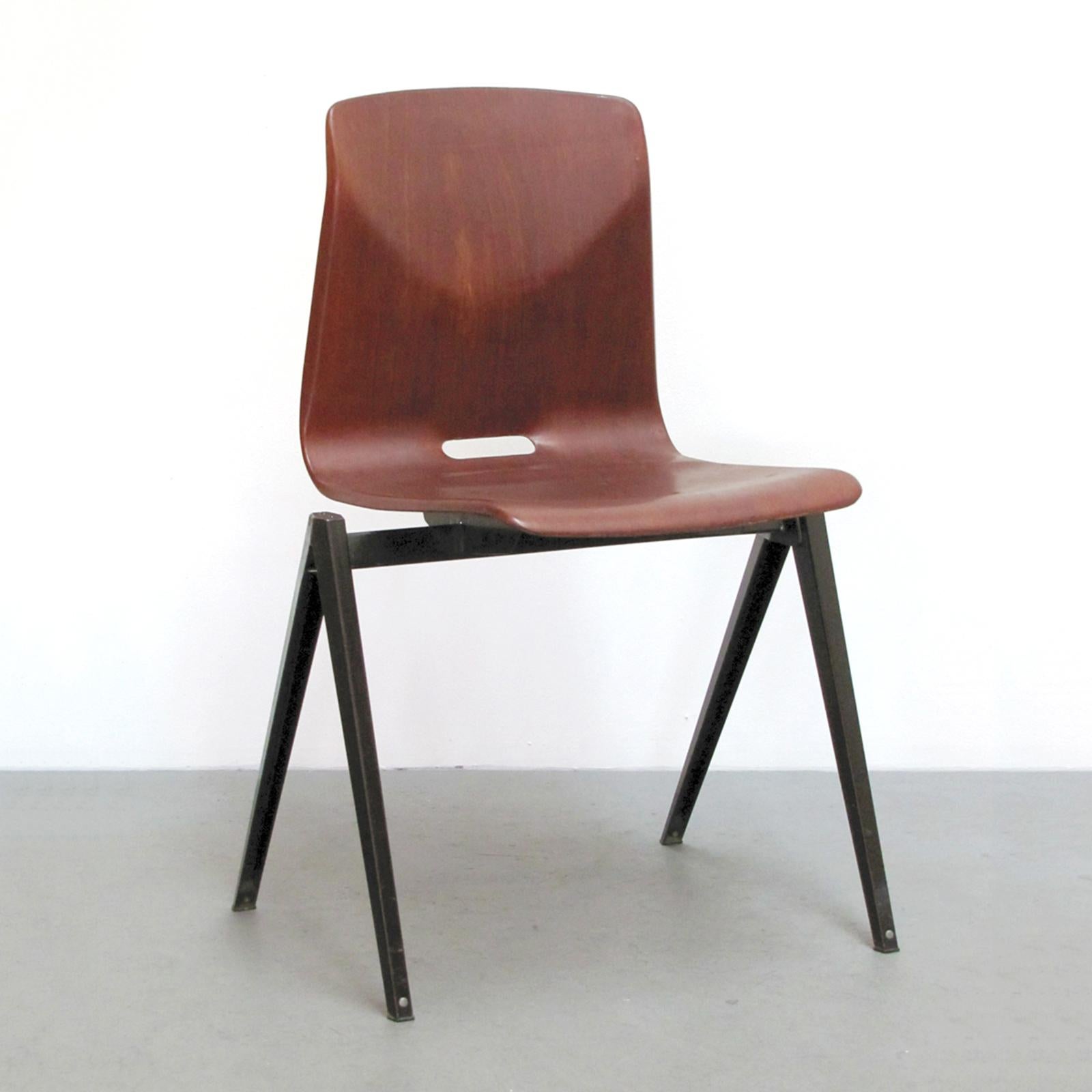 Enameled Six Industrial Dining Chairs by Elmar Flötotto, 1970 For Sale
