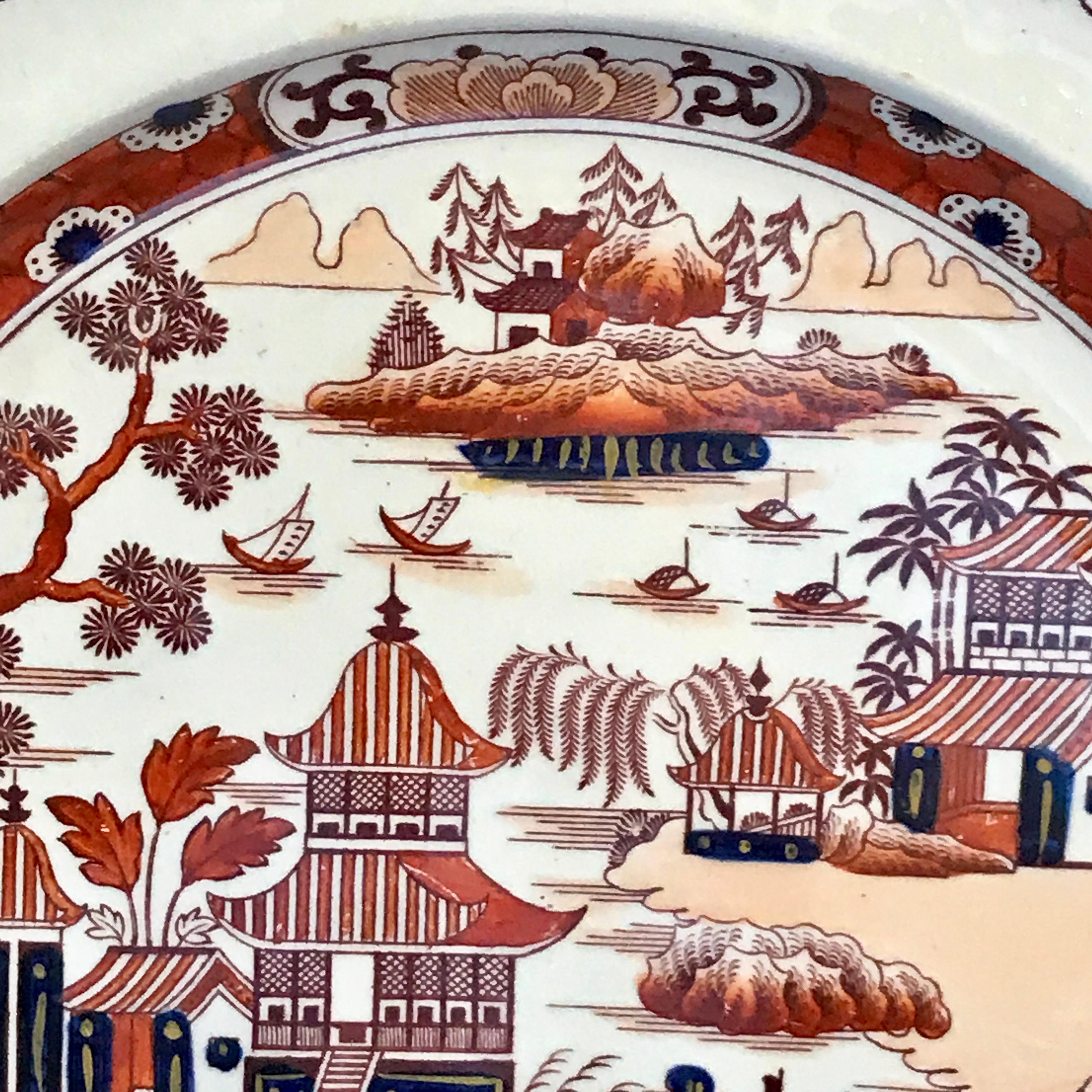 XIXe siècle Six assiettes plates chinoises en pierre de fer 