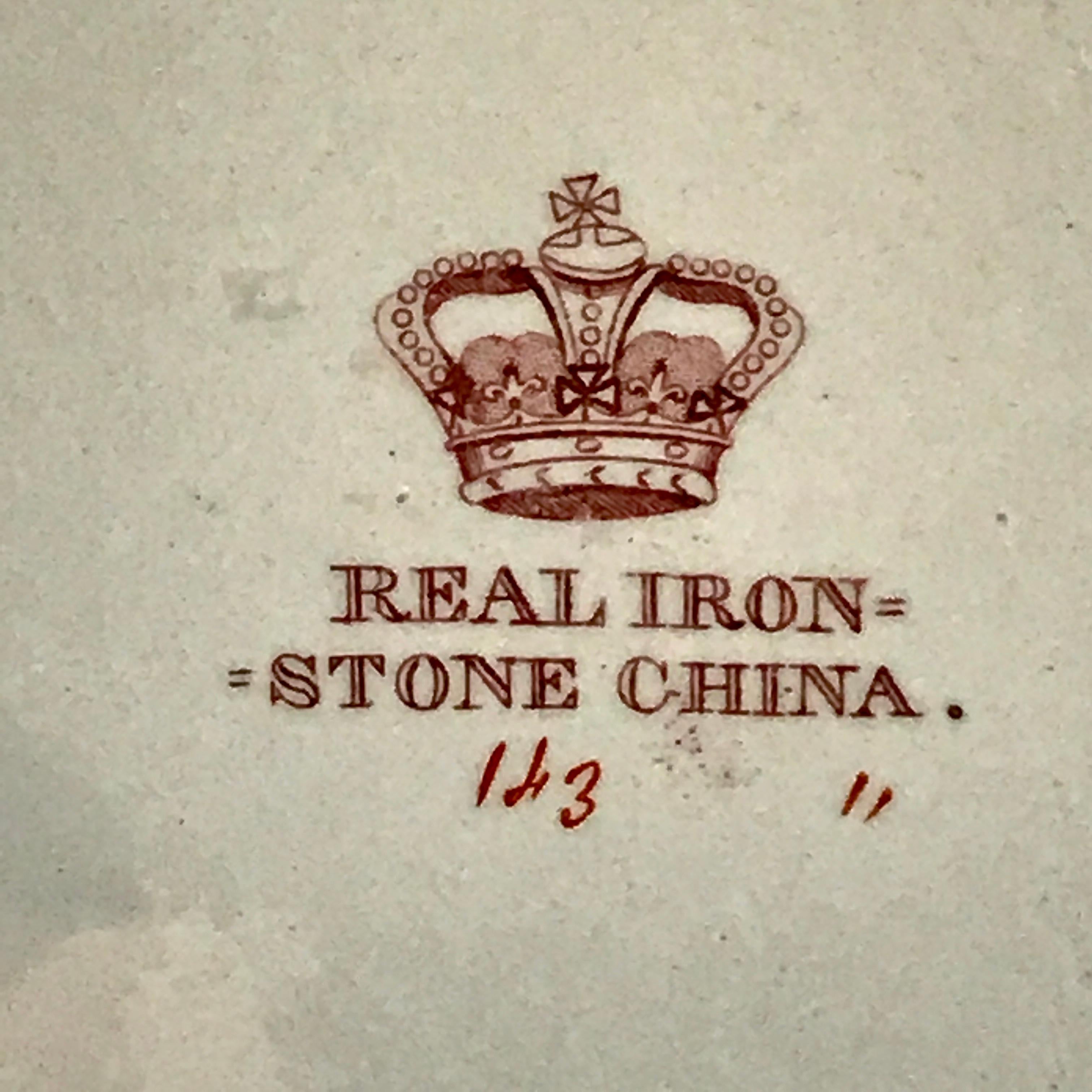 Six assiettes plates chinoises en pierre de fer 