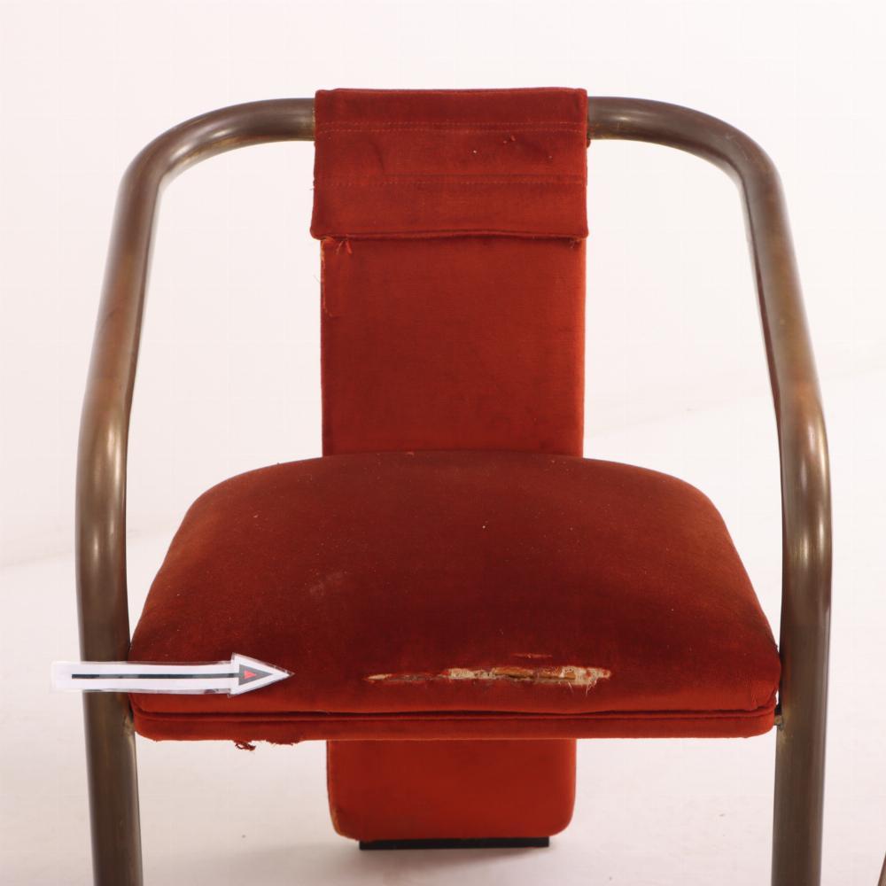 Sei sedie italiane in ottone e imbottite, C.C. 1965. In condizioni discrete in vendita a Philadelphia, PA