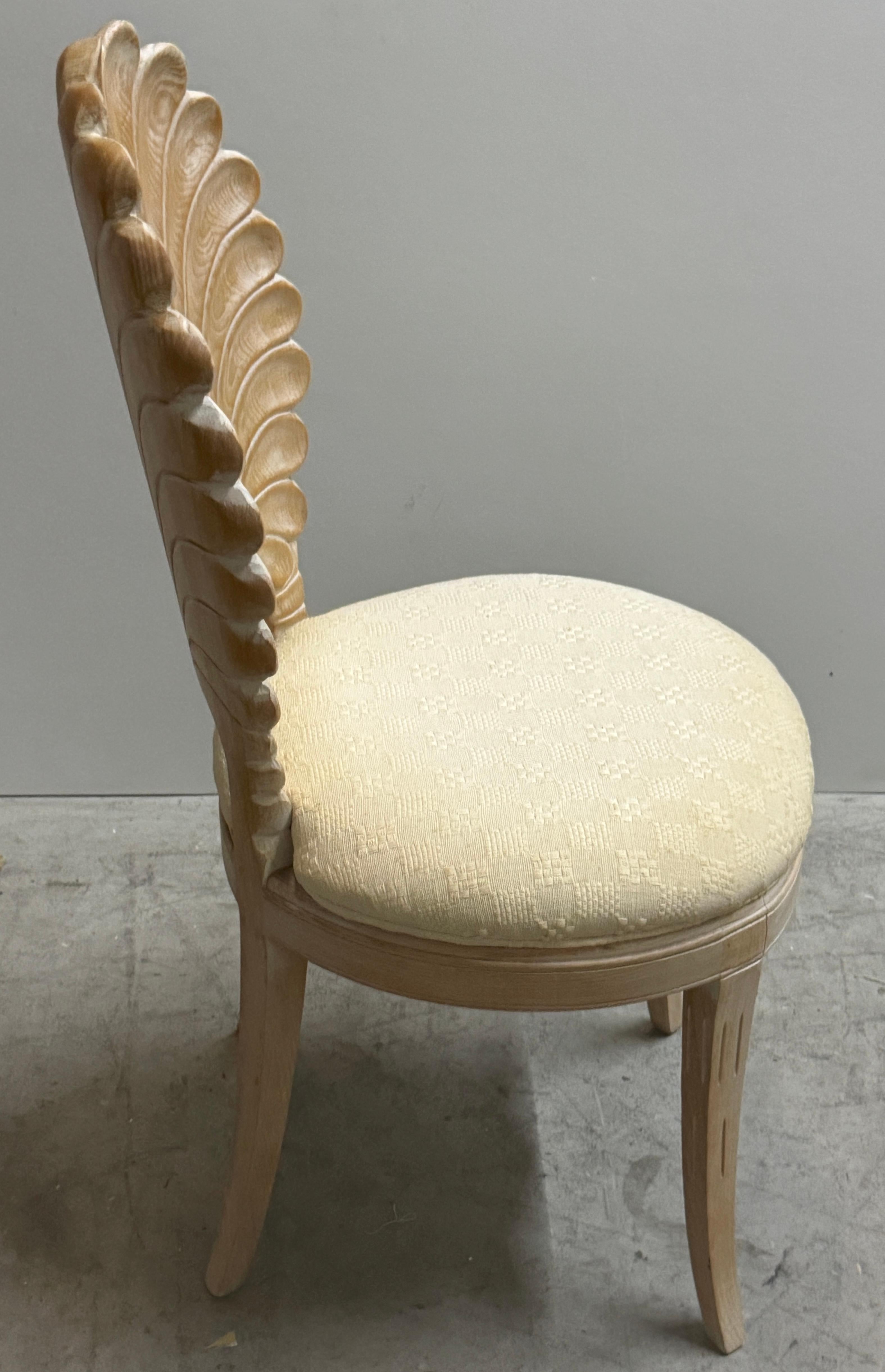 Six Italian Carved Wood Hollywood Regency Grotto Chairs, Circa 1980 For Sale 6