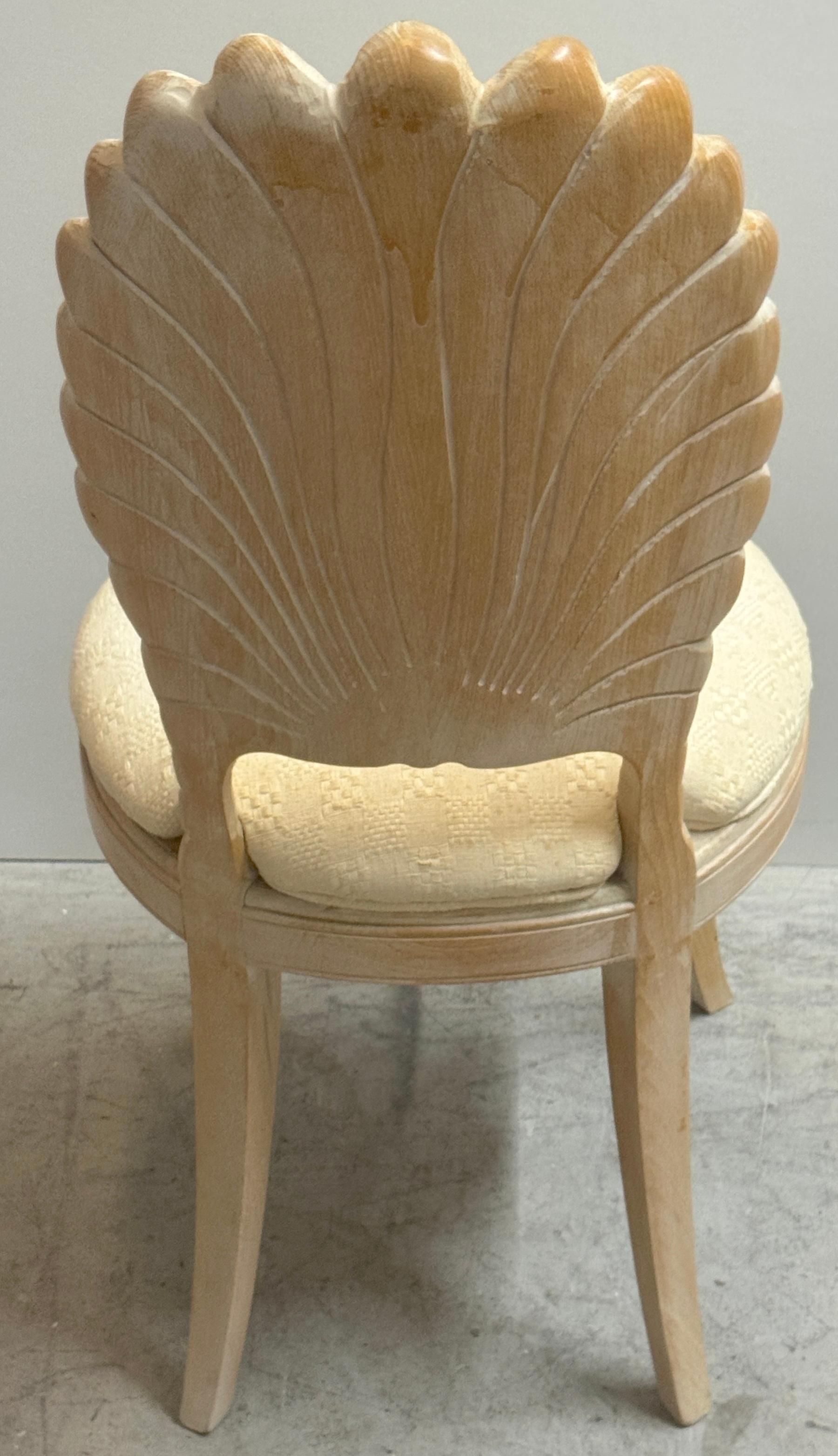 Six Italian Carved Wood Hollywood Regency Grotto Chairs, Circa 1980 For Sale 8
