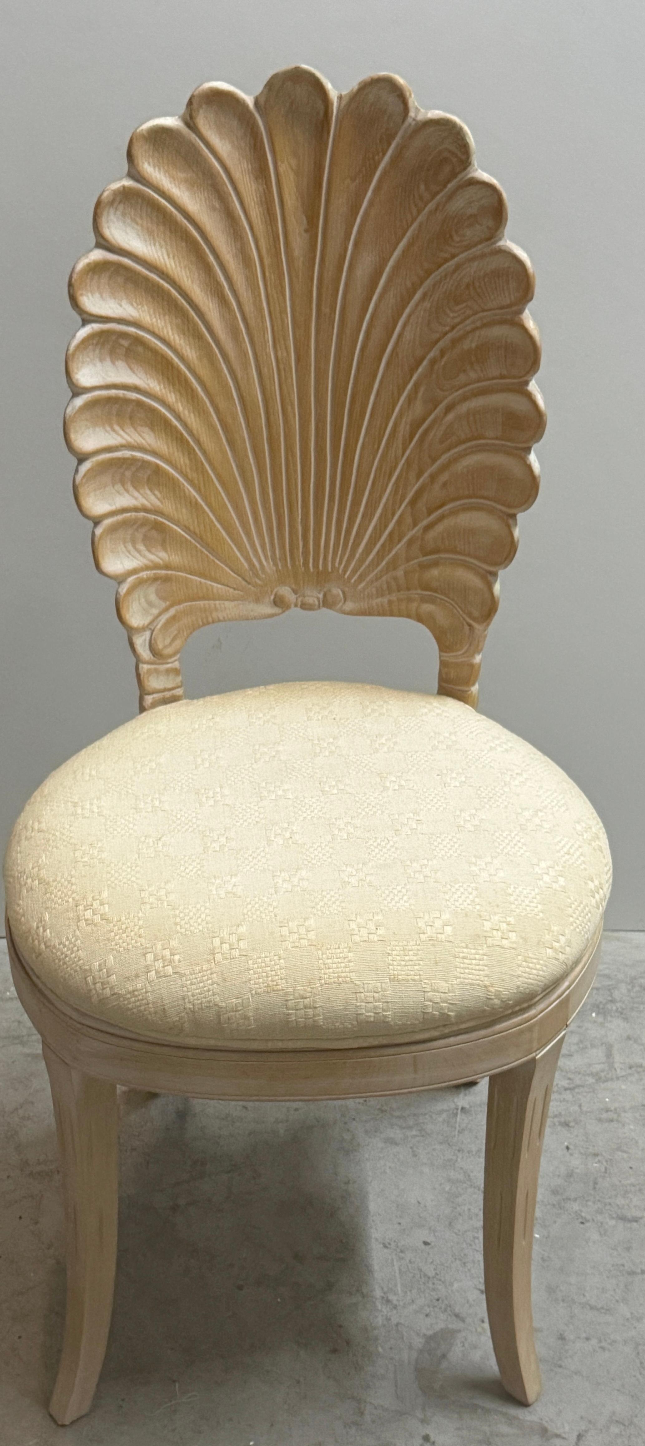 Six Italian Carved Wood Hollywood Regency Grotto Chairs, Circa 1980 For Sale 3