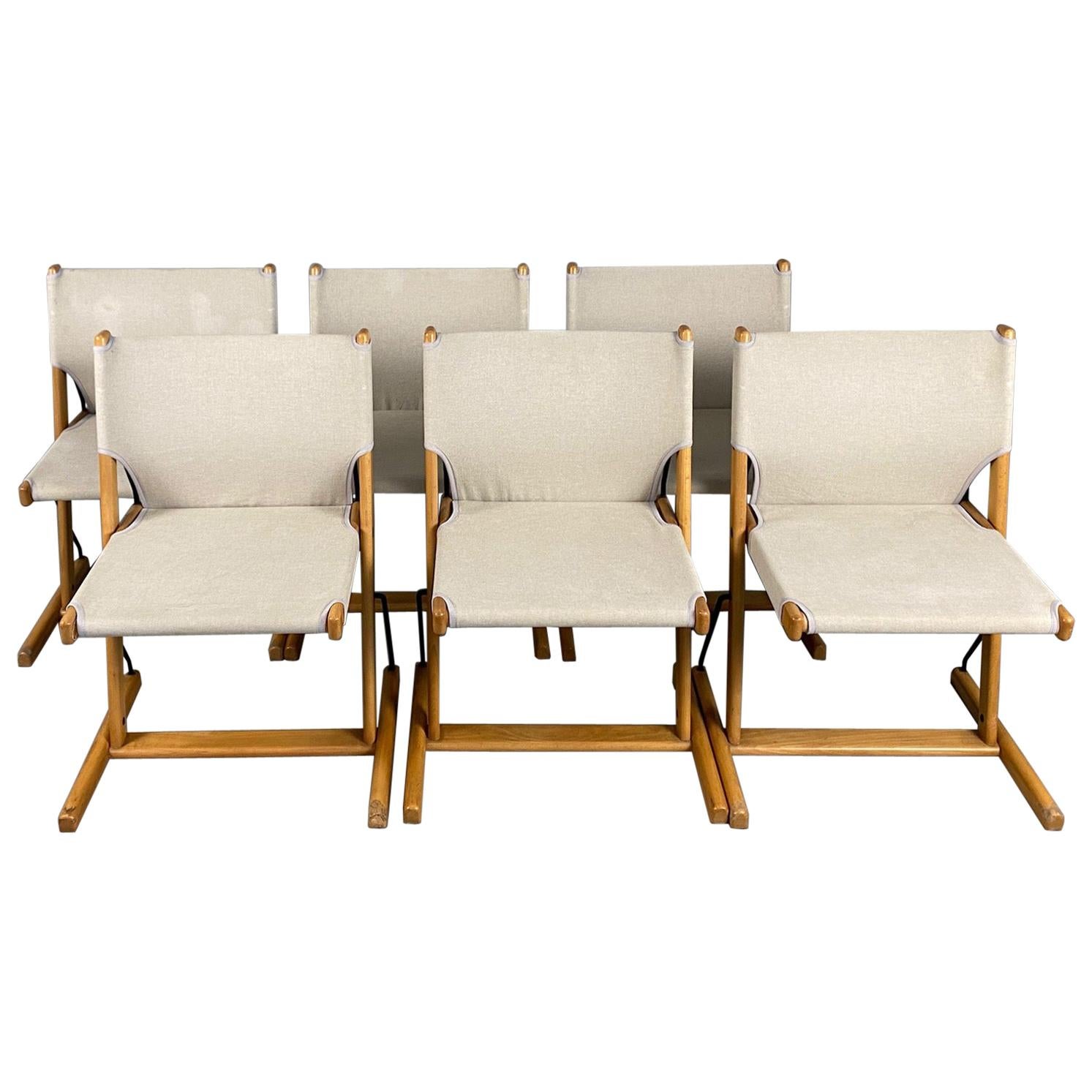 Six chaises italiennes « Nina & Santamaria » conçues par le designer Piero De Martini pour Cassina