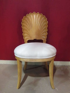 Six Italian Decorative Venetian Shell Back Dining Chairs