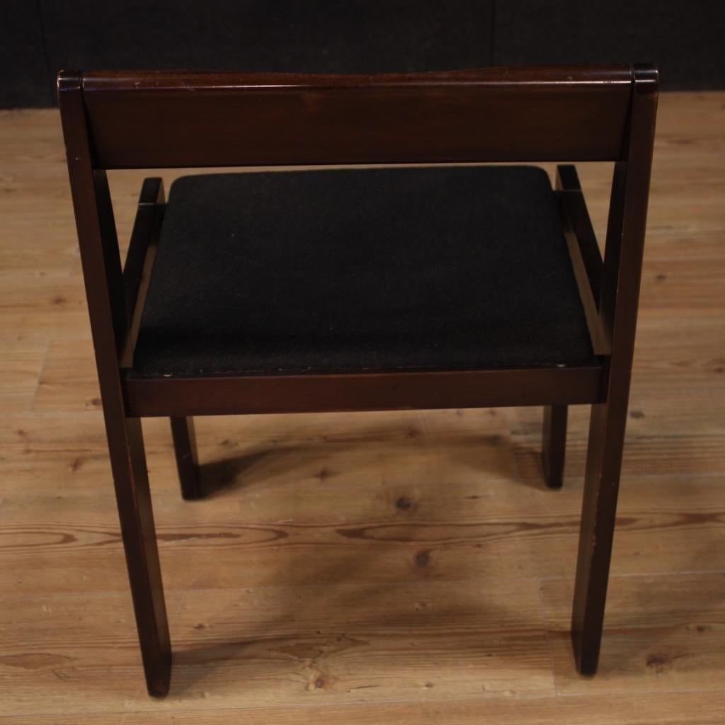 Six Italian Design Chairs in Mahogany Wood, 20th Century For Sale 4