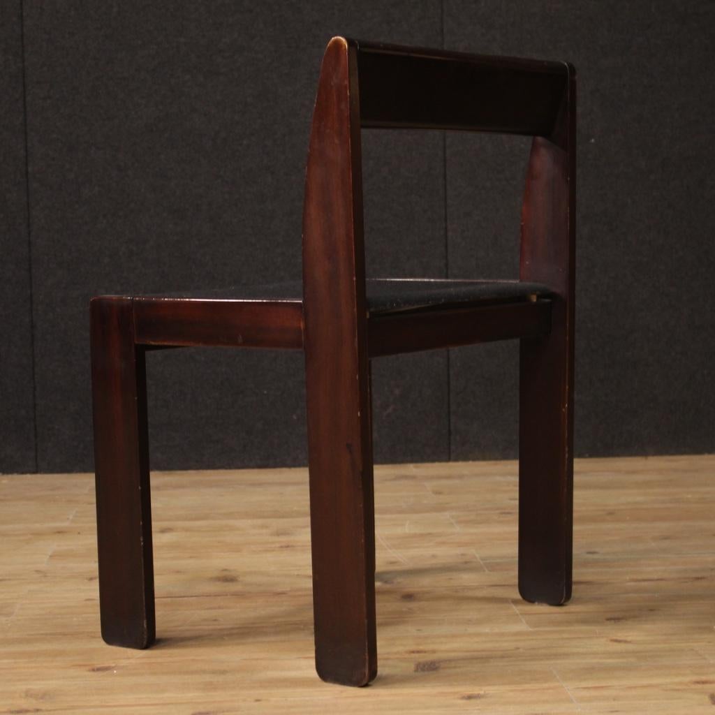 Six Italian Design Chairs in Mahogany Wood, 20th Century For Sale 6