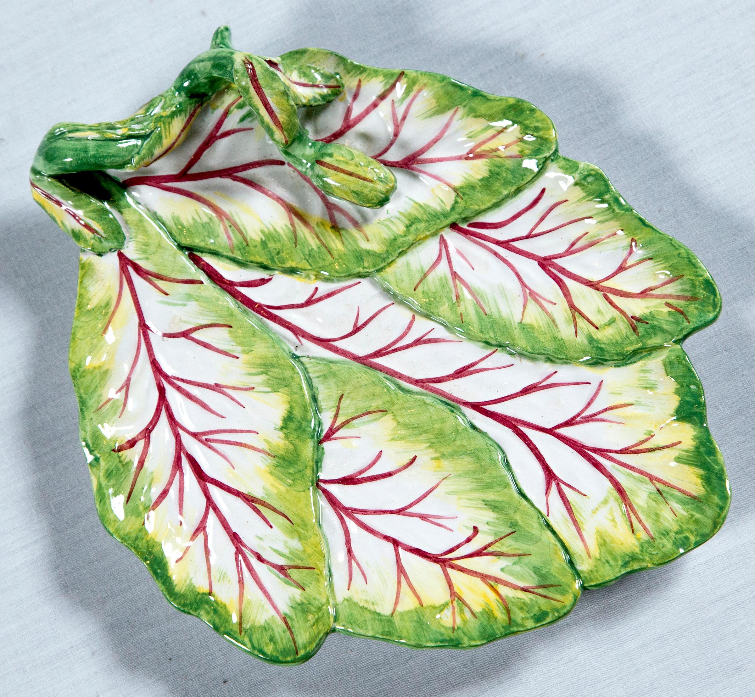 Mid-20th Century Six Italian Leaf Plates