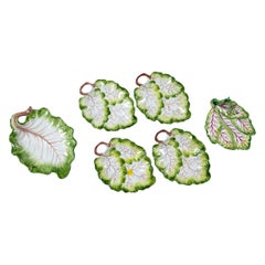 Six Italian Leaf Plates