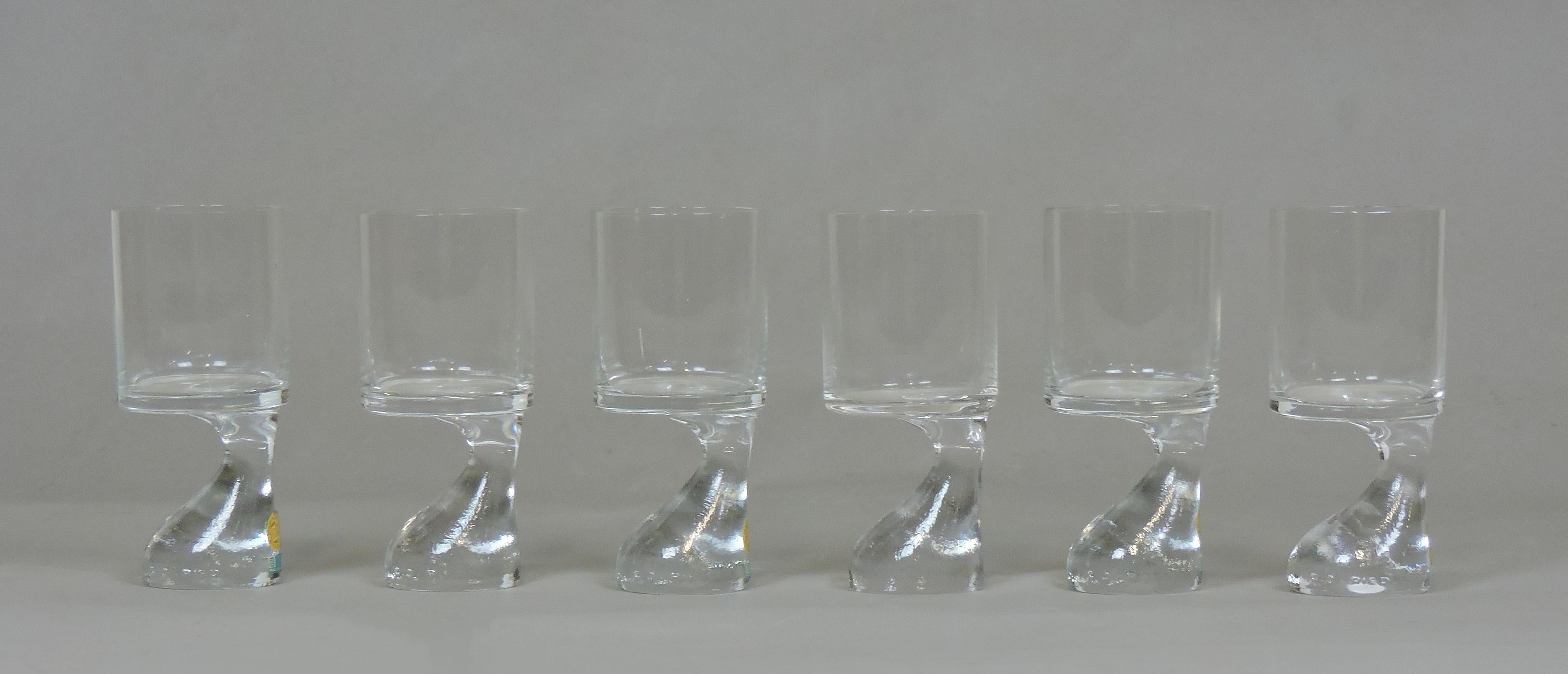 Six Joe Colombo Assimetrico Smoke Mid-Century Modern Drinking Glasses 5