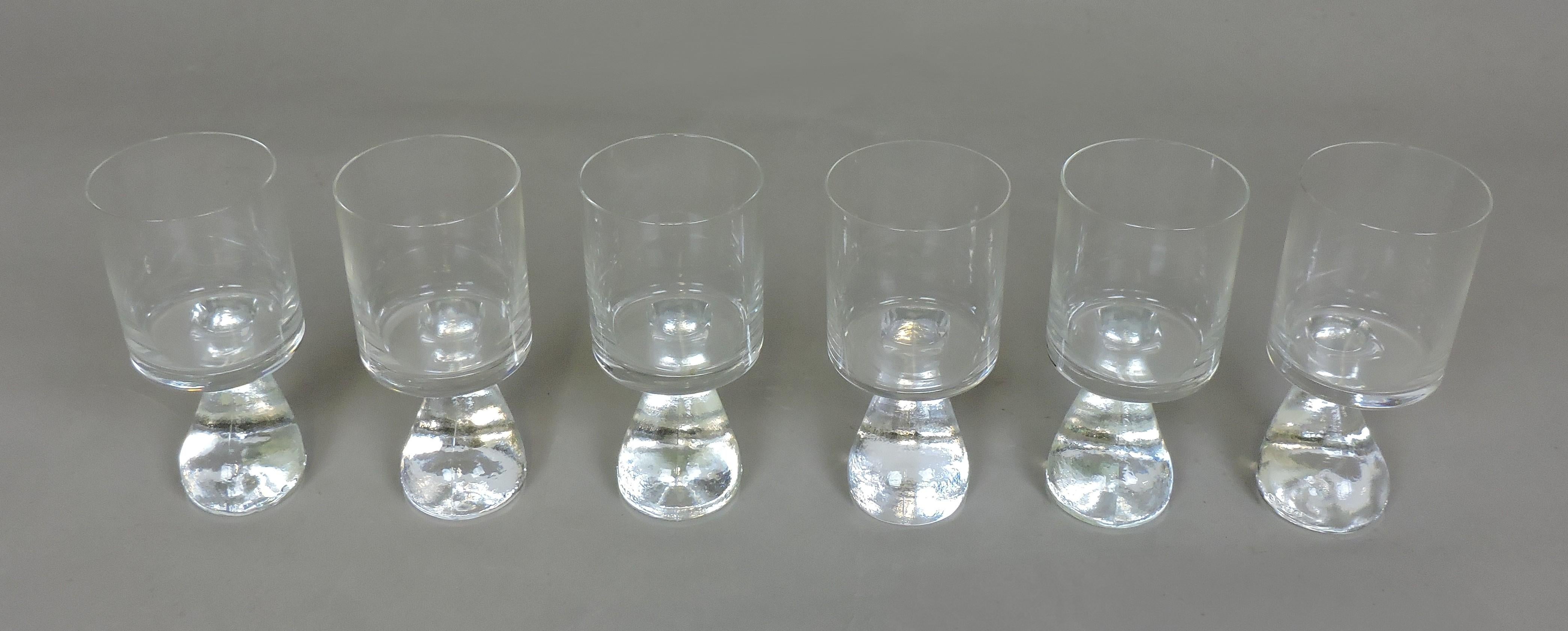 Six Joe Colombo Assimetrico Smoke Mid-Century Modern Drinking Glasses 1