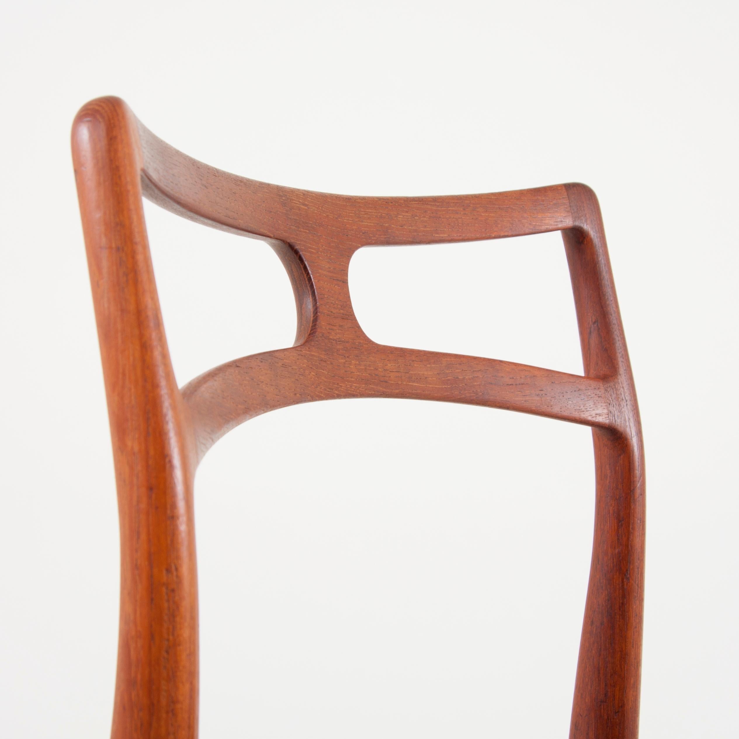 Mid-Century Modern Six Johannes Andersen Danish Modern Teak Dining Chairs, Christian Linneberg