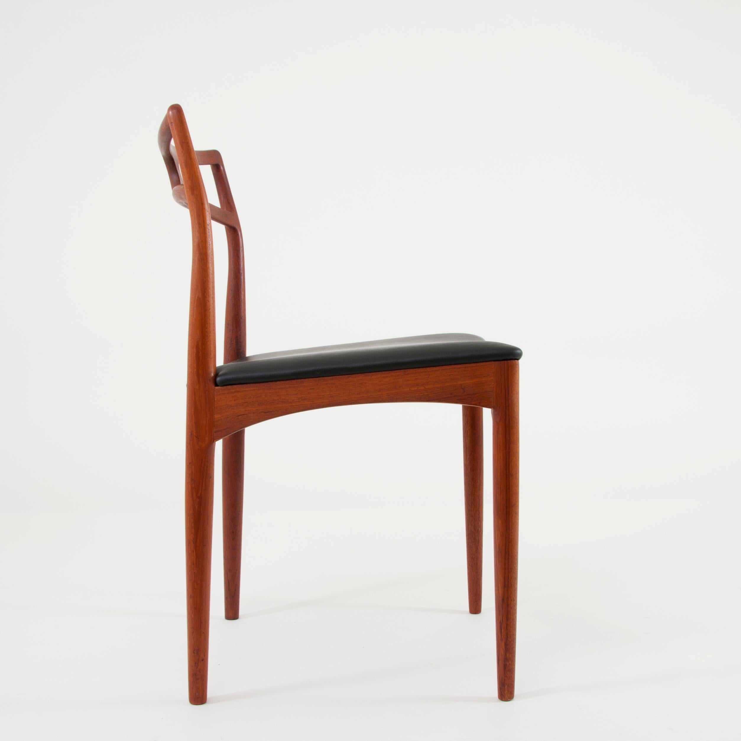 Six Johannes Andersen Danish Modern Teak Dining Chairs, Christian Linneberg 4