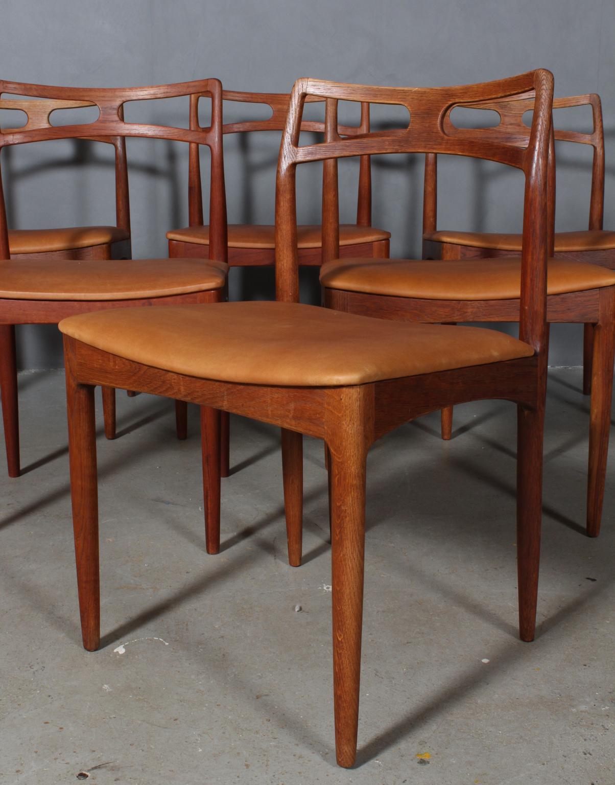 Danish Six Johannes Andersen Teak Dining Chairs, Model 96, Christian Linneberg, 1960s