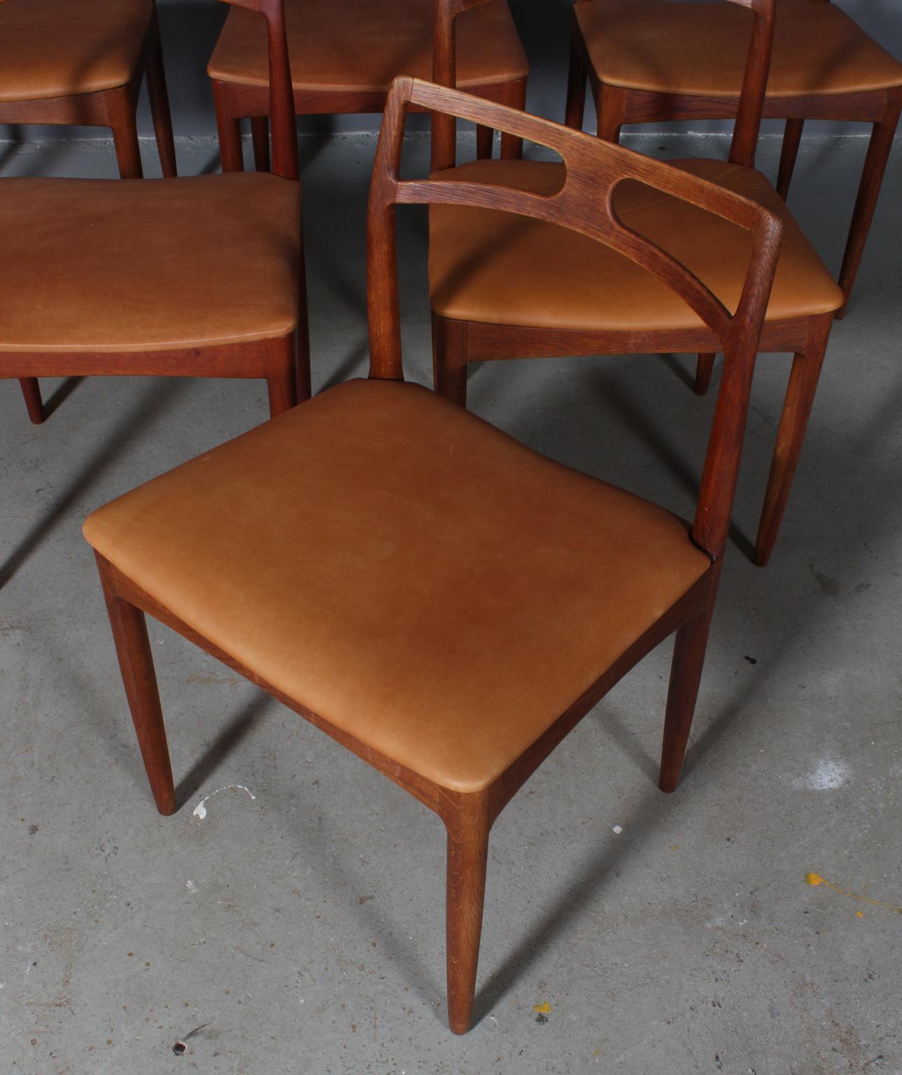 Six Johannes Andersen Teak Dining Chairs, Model 96, Christian Linneberg, 1960s In Good Condition In Esbjerg, DK