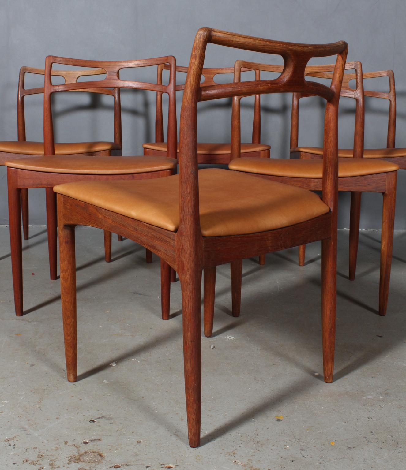 Mid-20th Century Six Johannes Andersen Teak Dining Chairs, Model 96, Christian Linneberg, 1960s
