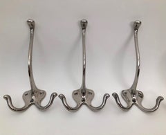 Six Jugendstil Coat Hooks for the Wall, Made in Austria, circa 1900