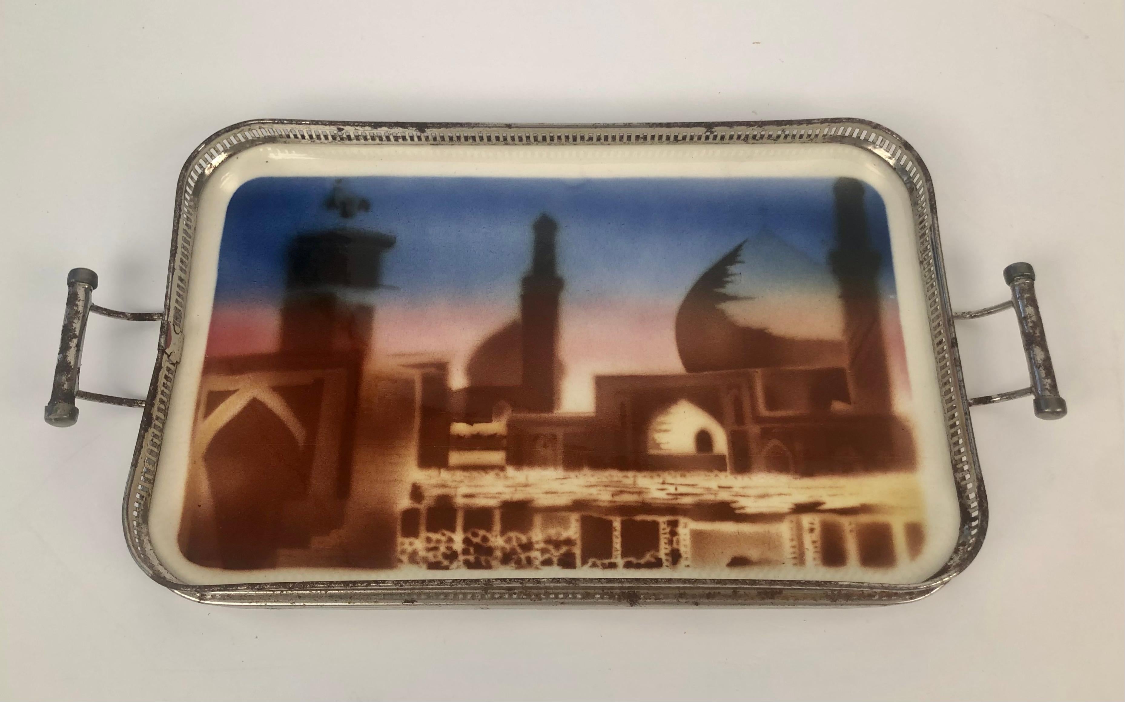 Czech Six Jugendstil Trays Depicting Scenes from the Near East For Sale