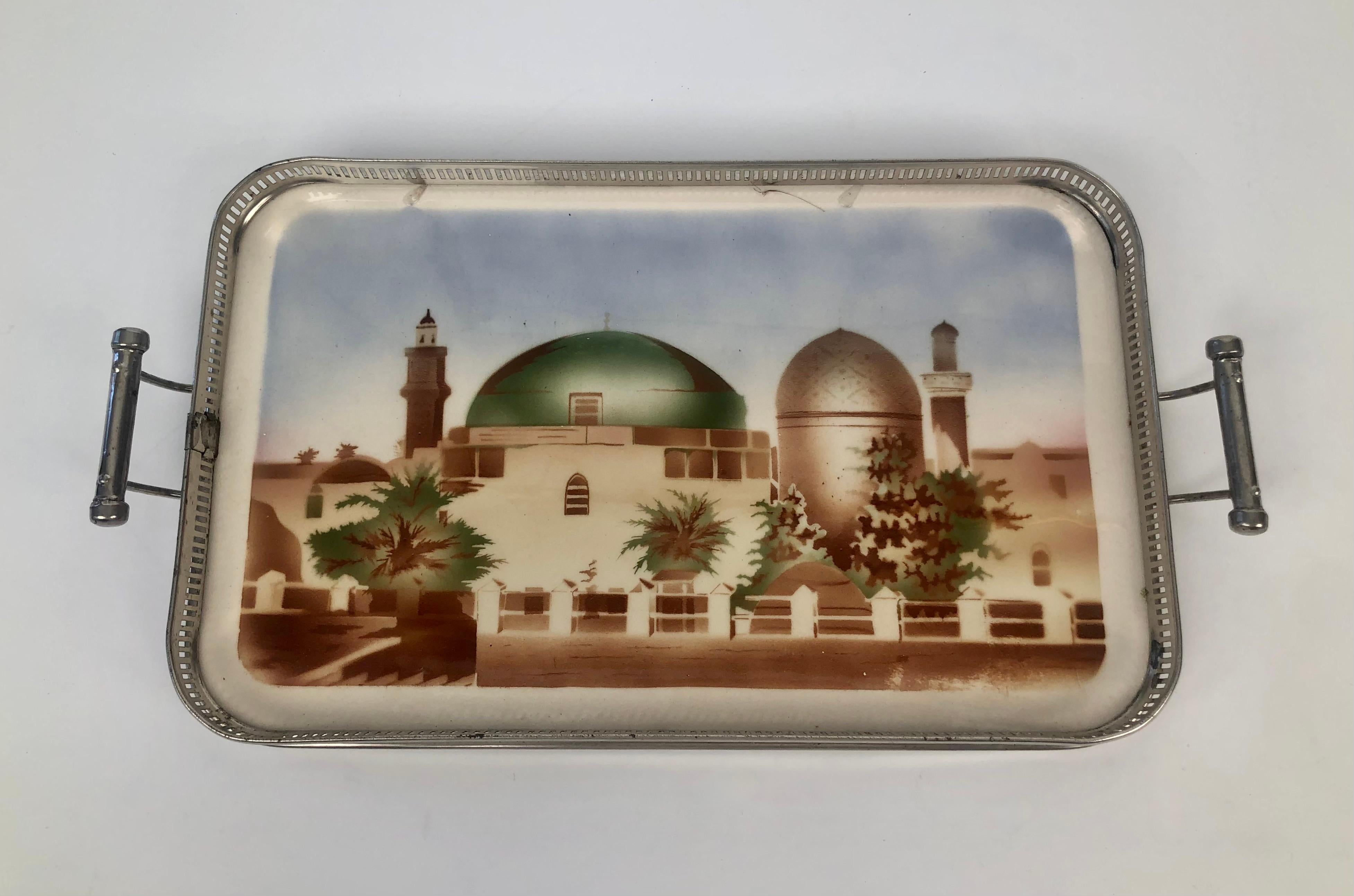 Plated Six Jugendstil Trays Depicting Scenes from the Near East For Sale