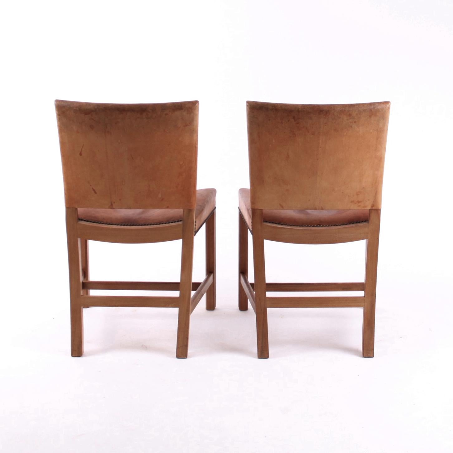 20th Century Six Kaare Klint Red Chairs, Mahogany and Original Niger Leather
