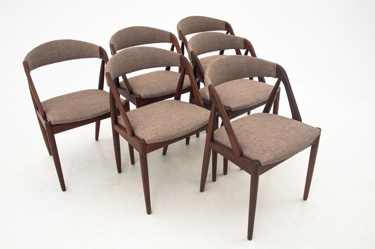 Scandinavian Modern Six Kai Kristiansen Model 31 Teak Dining Room Chairs