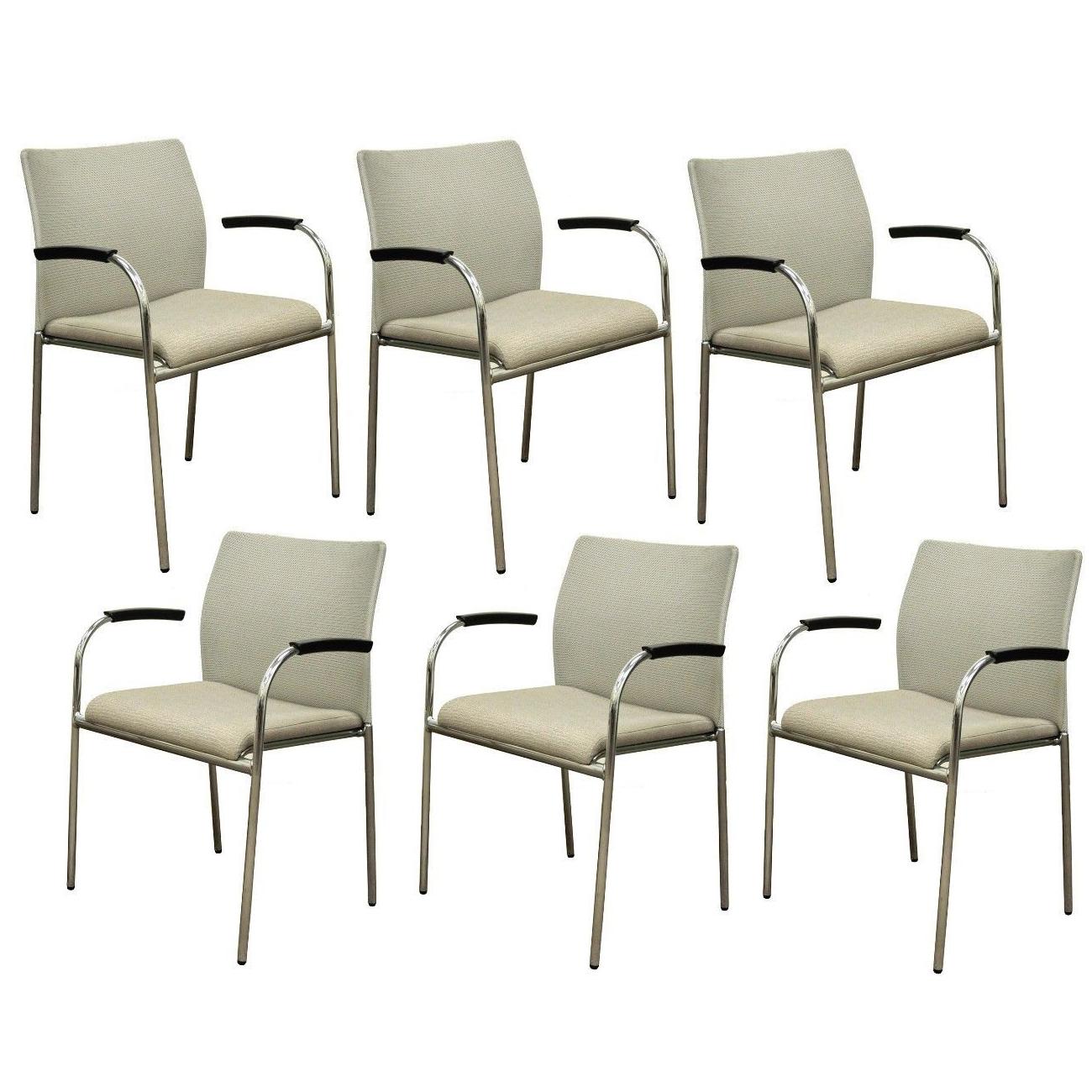 Six Keilhauer Flit-3813 Modern Chrome Dining Office Stacking Floating Armchairs