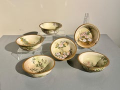 Six Kinkozan Bowls with Birds and Flowers of the Months, Meiji Period, Japan