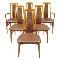 Used Six Koefoeds Hornslet Teak Midcentury Danish Modern Leather Dining Room Chairs