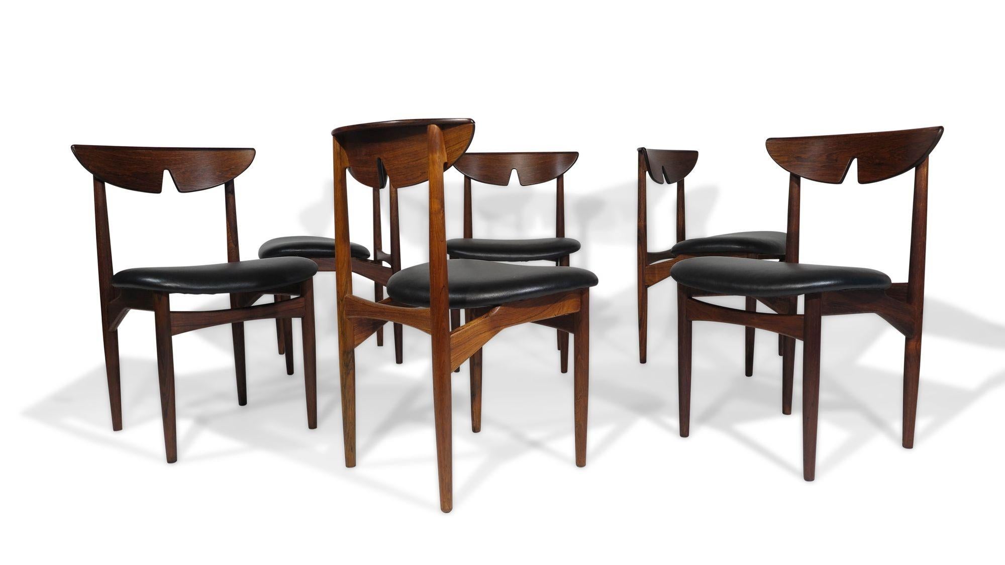 Scandinavian Modern Six Kurt Ostervig Danish Rosewood Dining Chairs