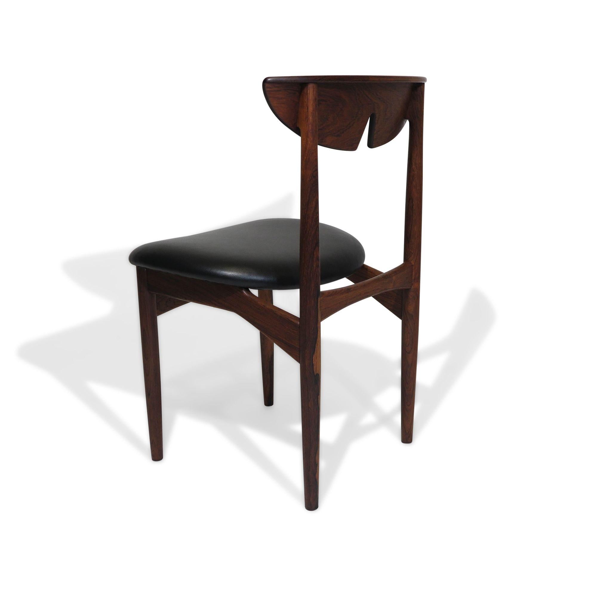 Leather Six Kurt Ostervig Danish Rosewood Dining Chairs