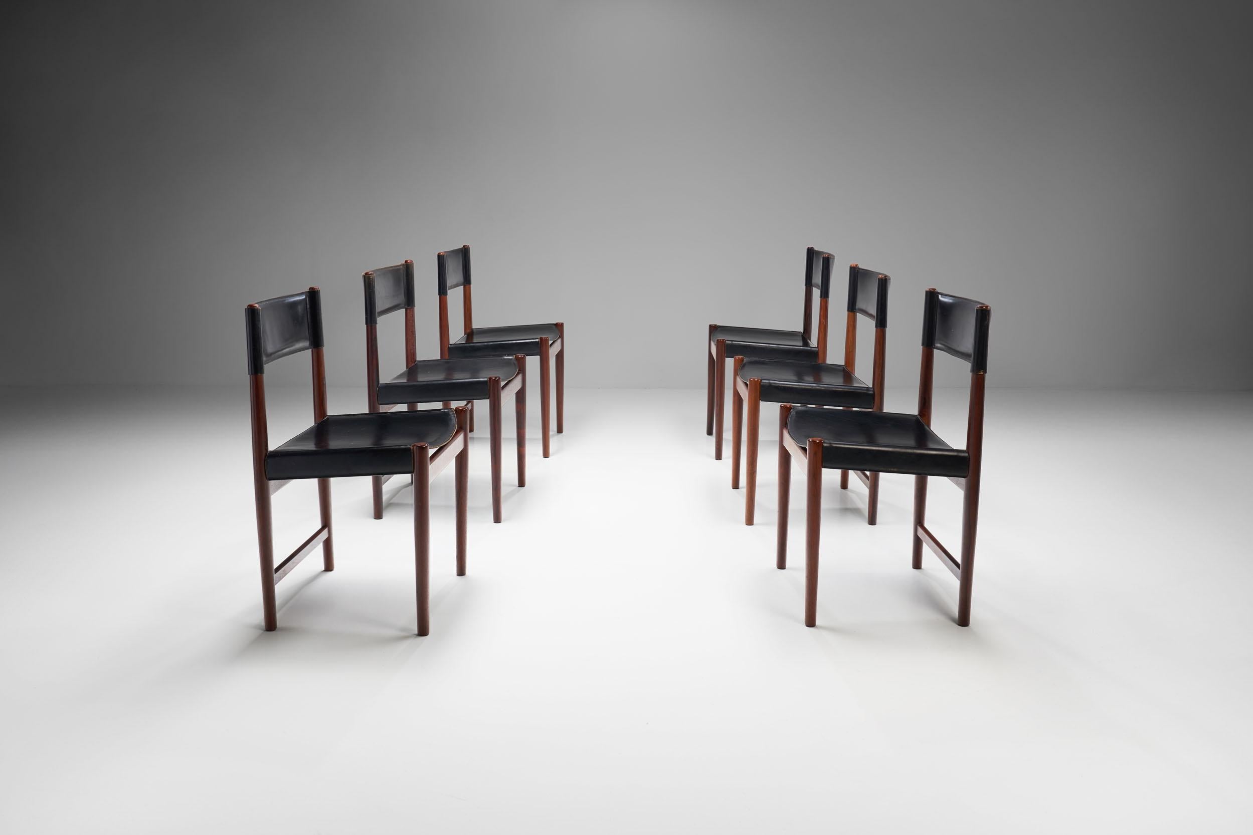 Scandinavian Modern Six Kurt Østervig Dining Chairs for Sibast, Denmark 1960s