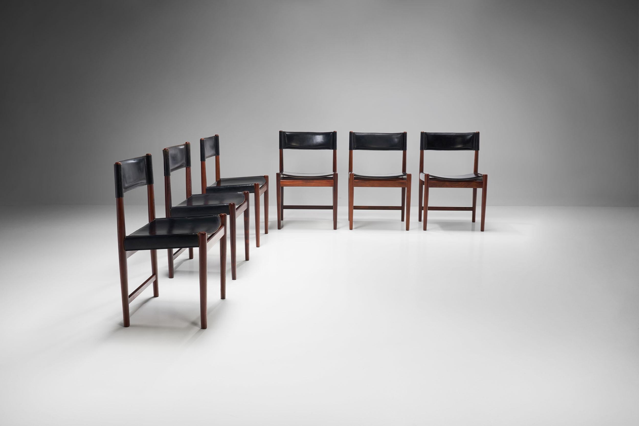 Danois Six chaises de salle à manger Kurt Østervig pour Sibast, Danemark années 1960