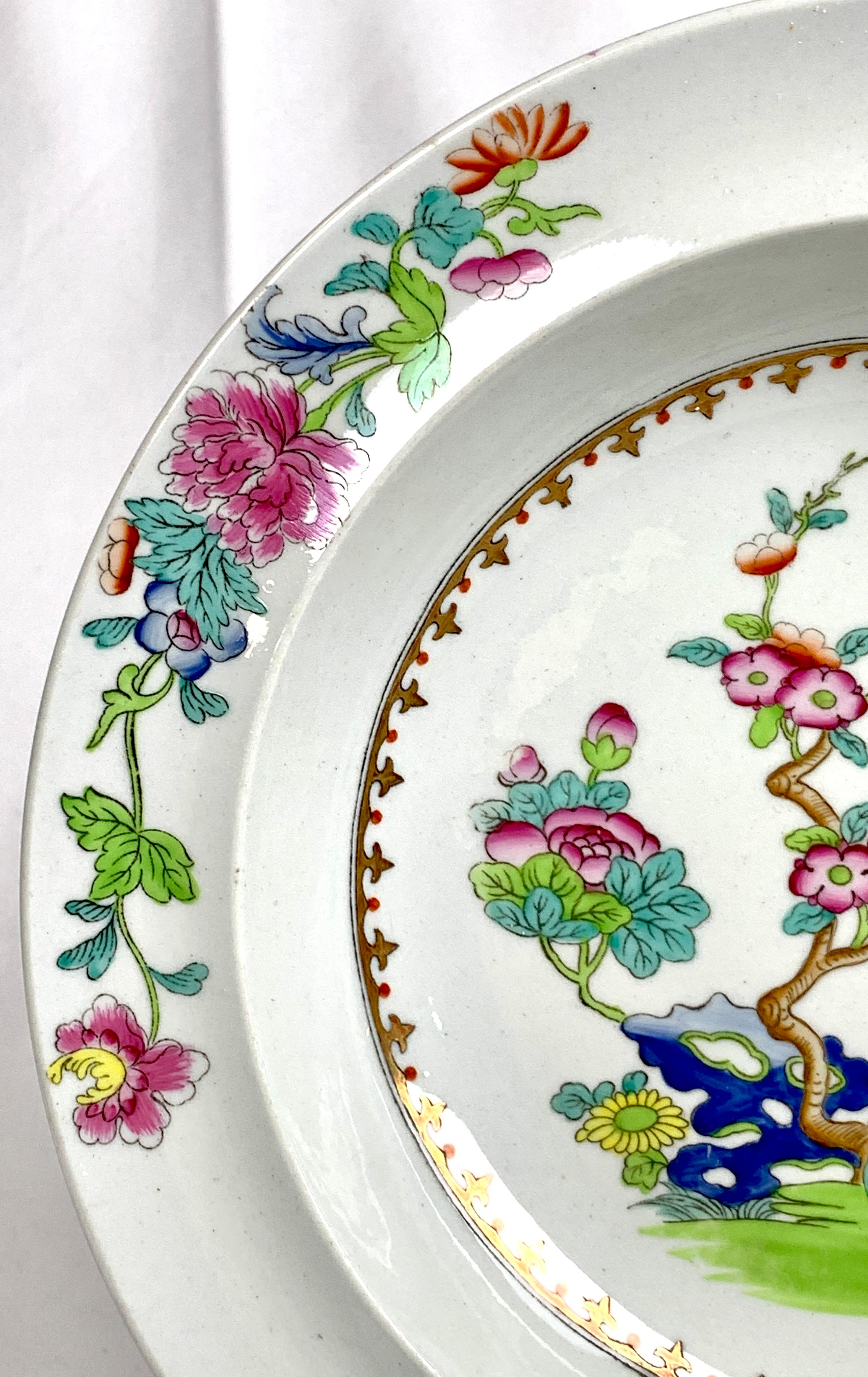 19th Century Six Large Antique Soup Dishes Chinoiserie England, circa 1820 For Sale