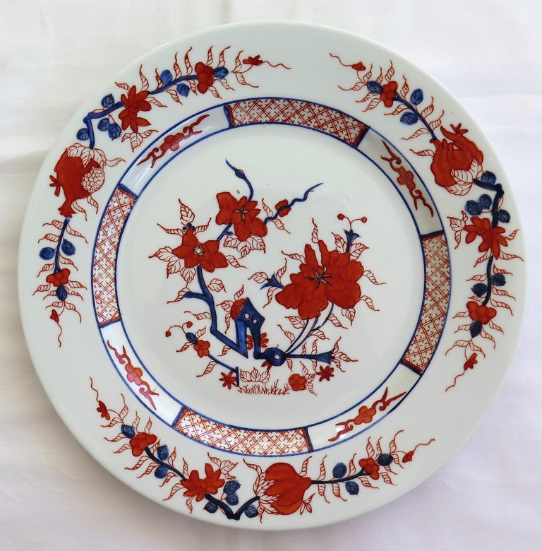 SIX Large Chinese Export Dinner Plates Porcelain hand painted, Mid20th