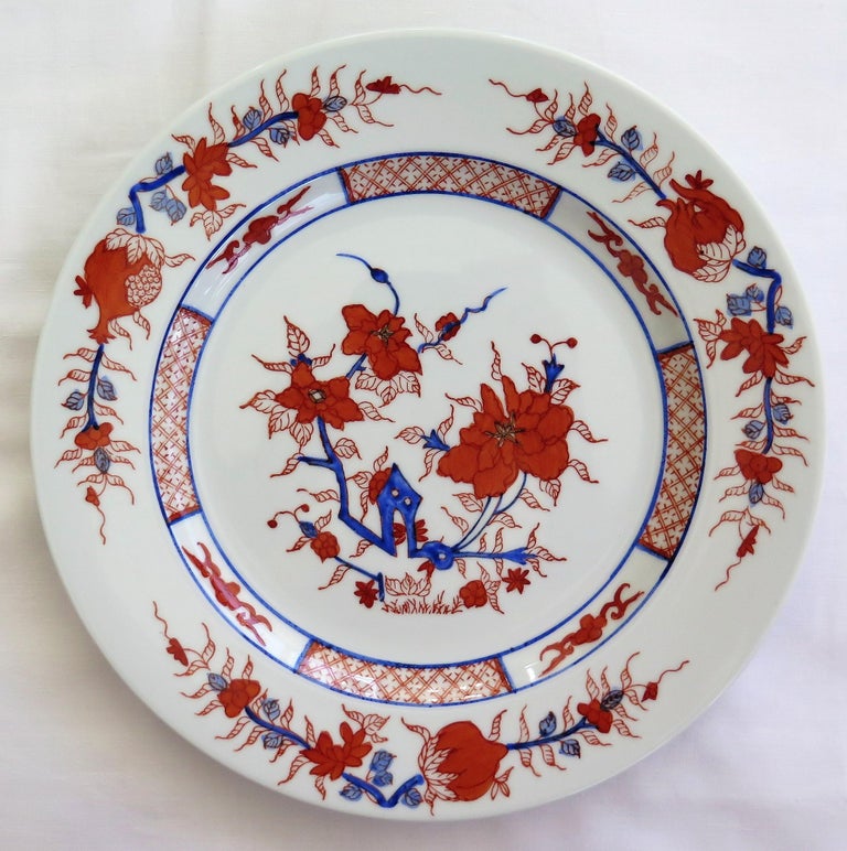 SIX Large Chinese Export Dinner Plates Porcelain hand painted, Mid20th