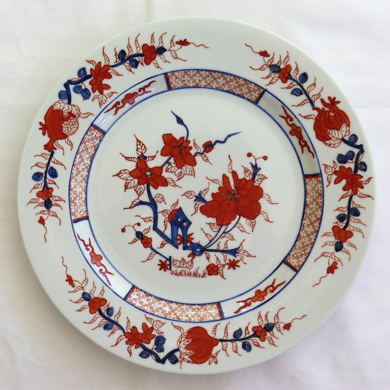 SIX Large Chinese Export Dinner Plates Porcelain hand painted, Mid20th