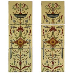 Sei grandi piastrelle di ceramica Minton Art Nouveau, XIX secolo, circa 1885
