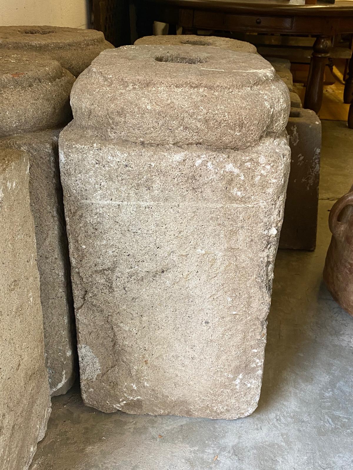 Hand-Crafted THREE AVAILABLE Large Scale 19th Century Stone Bases For Sale
