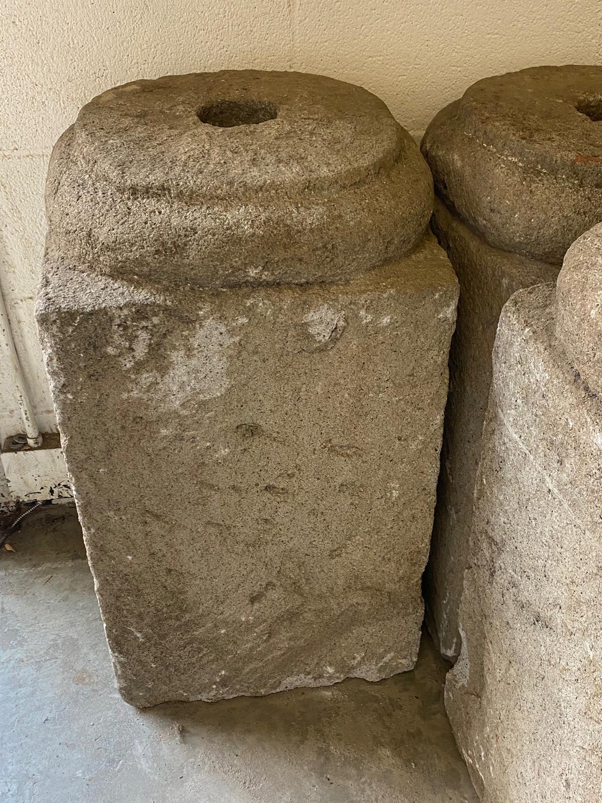 THREE AVAILABLE Large Scale 19th Century Stone Bases For Sale 2