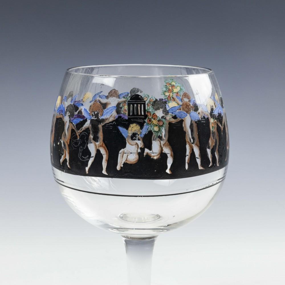 20th Century Six Large Vetri Della Arte Vedar Italian Cocktail Glasses For Sale