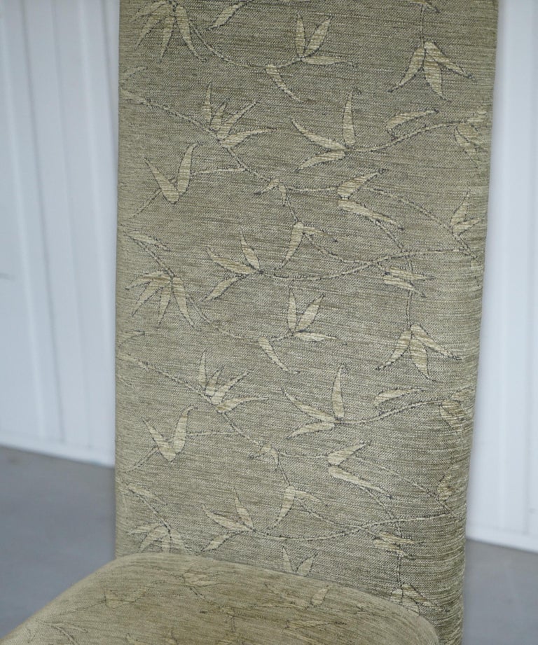 Six Laura Ashley Very High Back Dining Chairs with Green Botanical