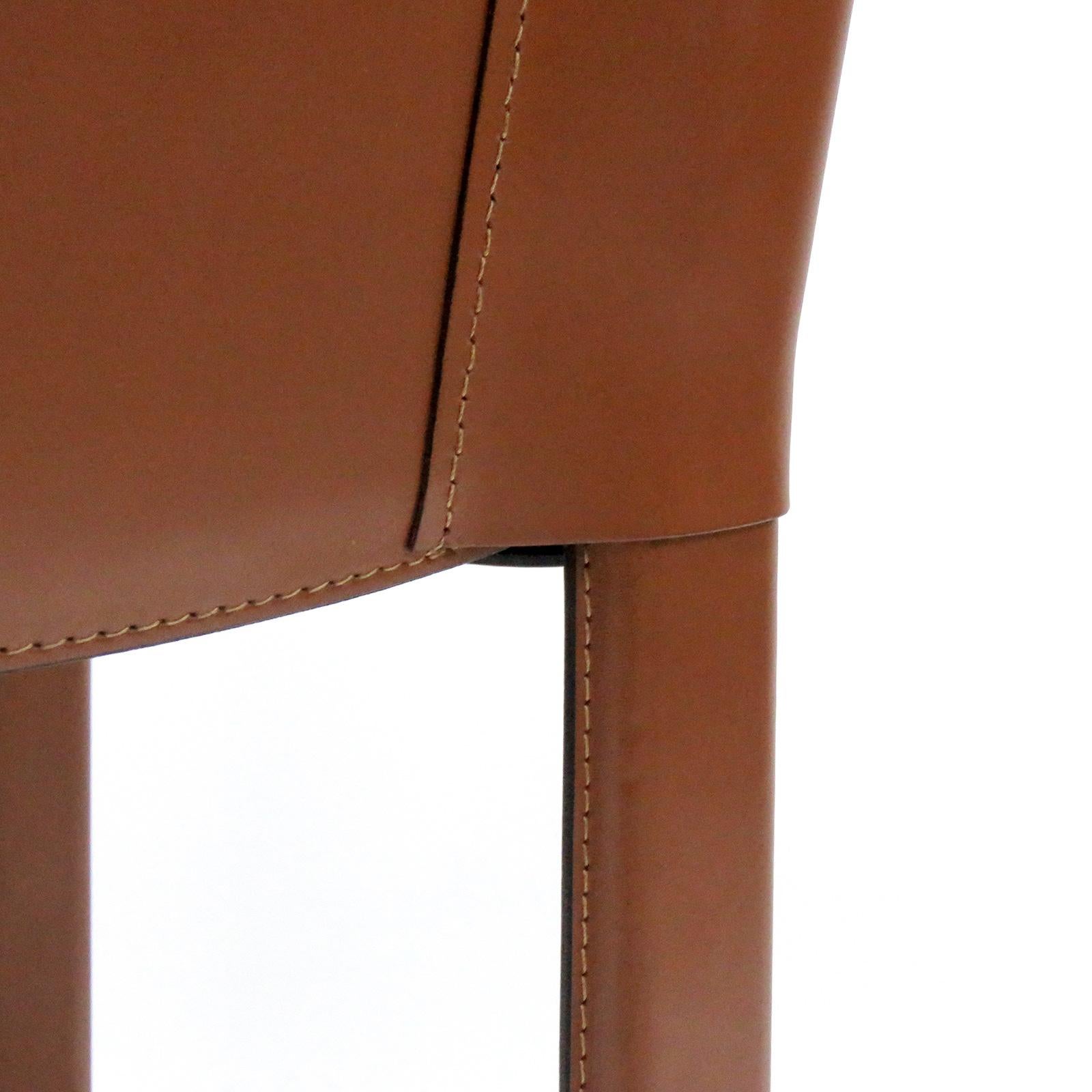 Six Leather Dining Chairs 