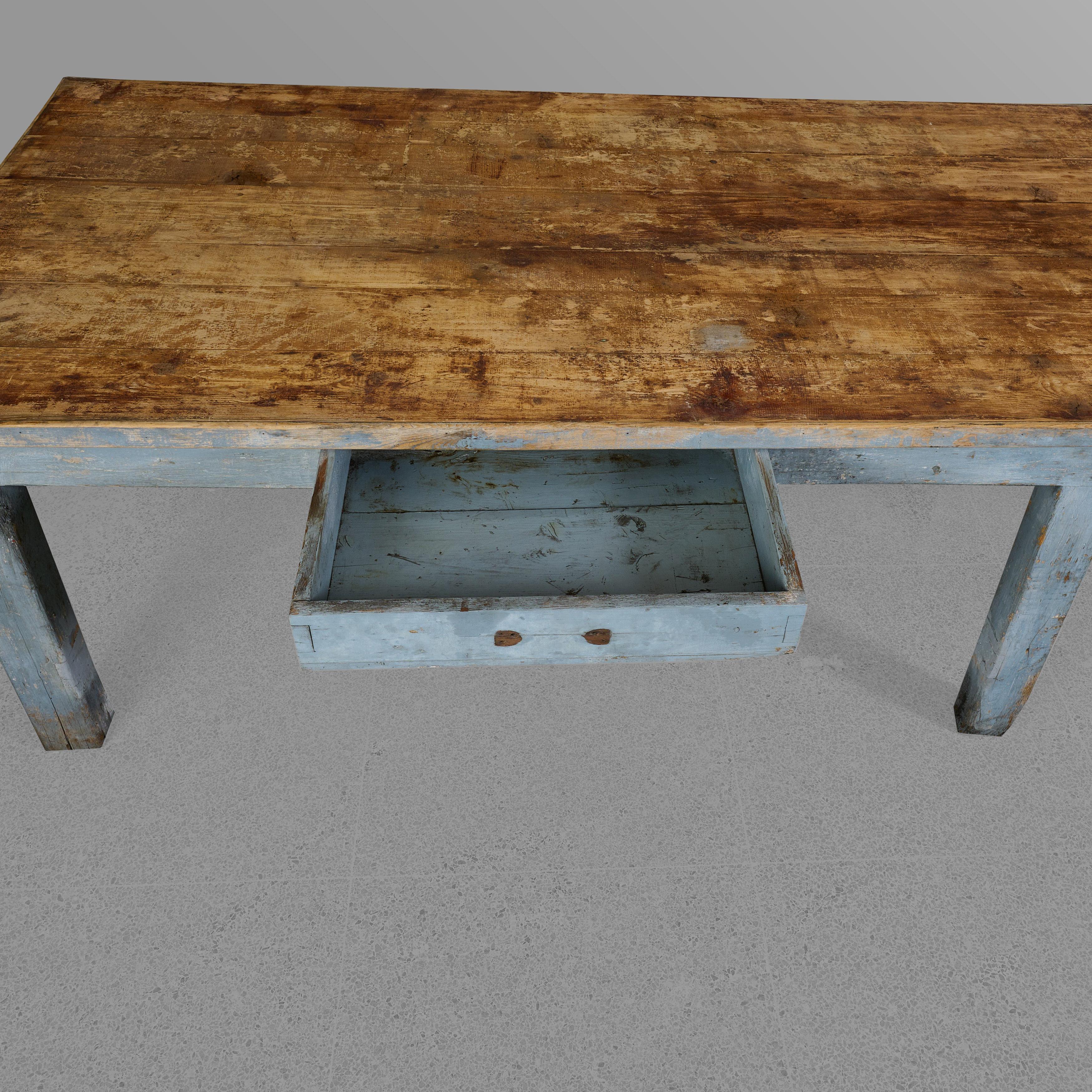 Early 20th Century Six Leg Table with Drawers For Sale