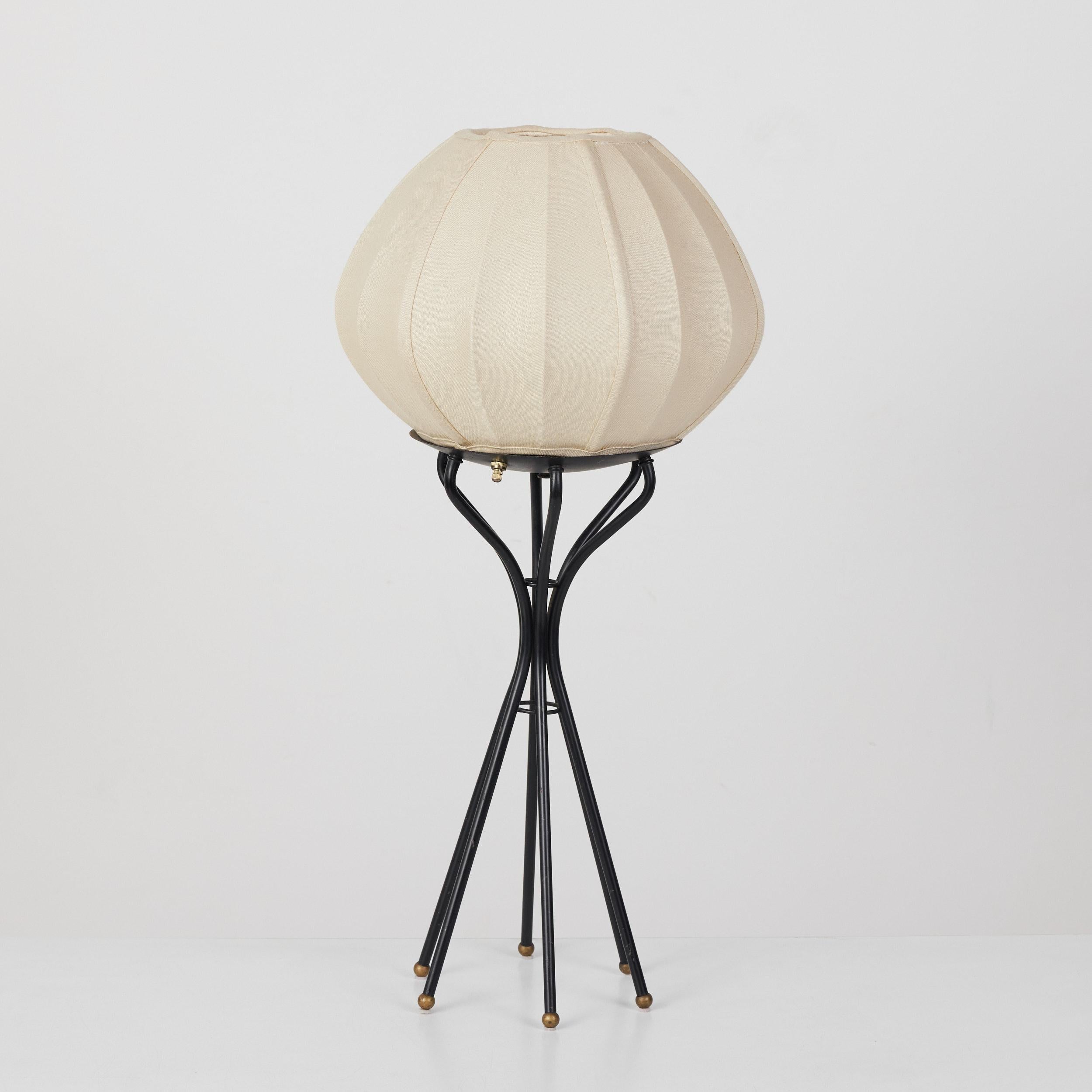 20th Century Six Legged Cocoon Table Lamp with Linen Shade