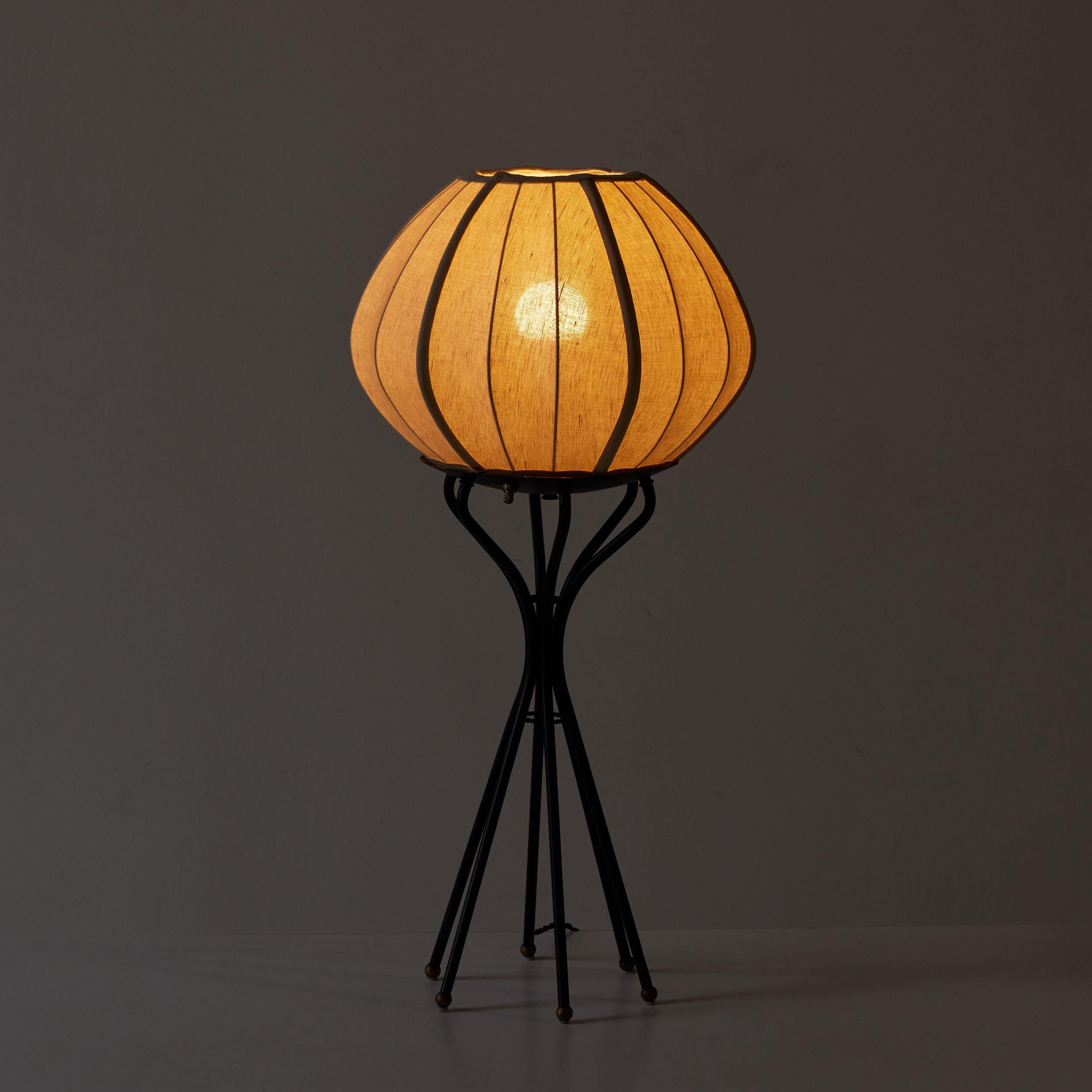 Six Legged Cocoon Table Lamp with Linen Shade 1