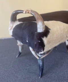 Bank aus sechsbeinigem Langhorn und Rindsleder